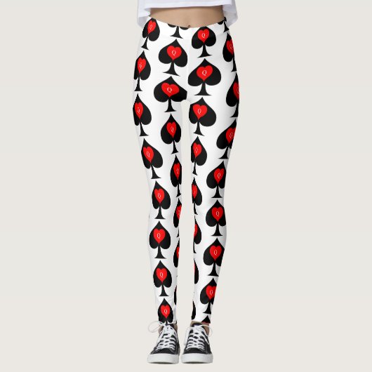 Zwarte koningin van de schoppen Red Heart Thunder_ Leggings (Voorkant)