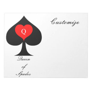 Zwarte koningin van de schoppen Red Heart Thunder_ Notitieblok