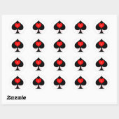 Zwarte koningin van de schoppen Red Heart Thunder_ Ronde Sticker (Vel)