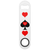 Zwarte koningin van de schoppen Red Heart Thunder_ Speed Flessenopener (Achterkant)