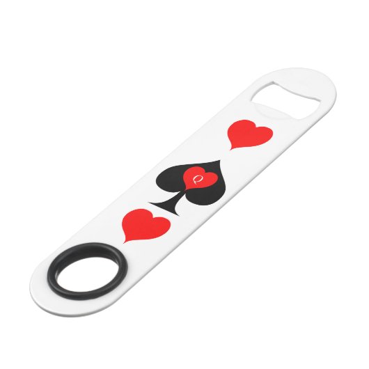 Zwarte koningin van de schoppen Red Heart Thunder_ Speed Flessenopener (Achterkant Gekanteld)
