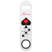 Zwarte koningin van de schoppen Red Heart Thunder_ Speed Flessenopener (Voorkant)