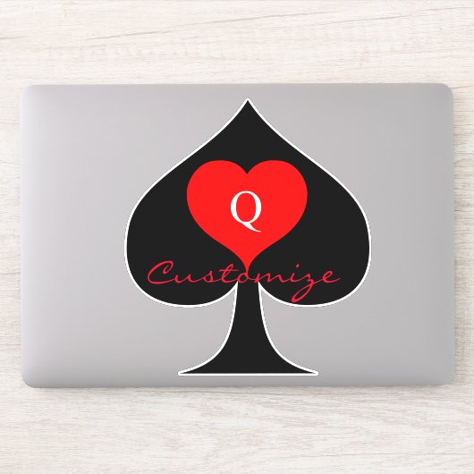 Zwarte koningin van de schoppen Red Heart Thunder_ Sticker (Computer)