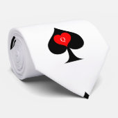 Zwarte koningin van de schoppen Red Heart Thunder_ Stropdas (Opgerold)