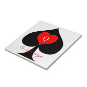 Zwarte koningin van de schoppen Red Heart Thunder_ Tegeltje (Zijkant)