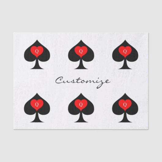 Zwarte koningin van de schoppen Red Heart Thunder_ Tissuepapier (Voorkant)