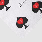 Zwarte koningin van de schoppen Red Heart Thunder_ Tissuepapier (Detail)
