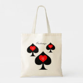 Zwarte koningin van de schoppen Red Heart Thunder_ Tote Bag (Achterkant)
