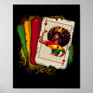 Zwarte Koningin Van Harten Kaartspel Trots Zwart H Poster