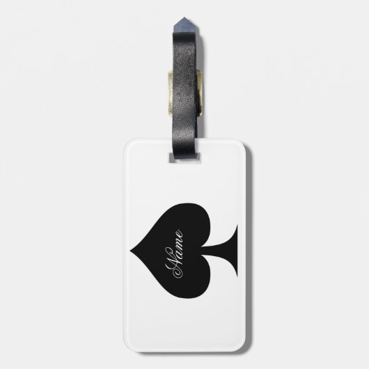 Zwarte koningin van schoppen Thunder_Cove Bagagelabel (Achterkant verticaal)