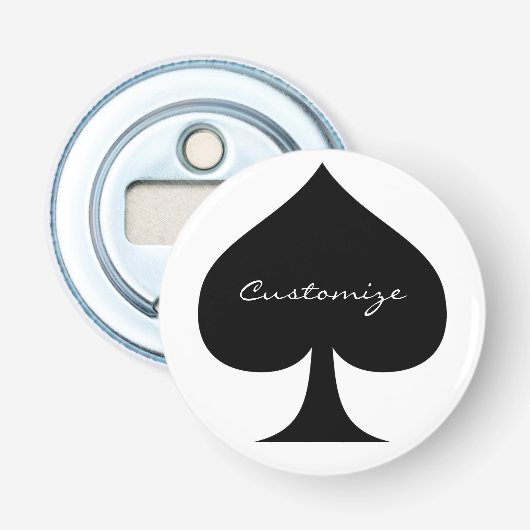 Zwarte koningin van schoppen Thunder_Cove Button Flesopener (Voorkant)