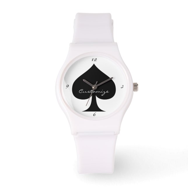 Zwarte koningin van schoppen Thunder_Cove Horloge (Voorkant)