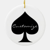 Zwarte koningin van schoppen Thunder_Cove Keramisch Ornament (Achterkant)