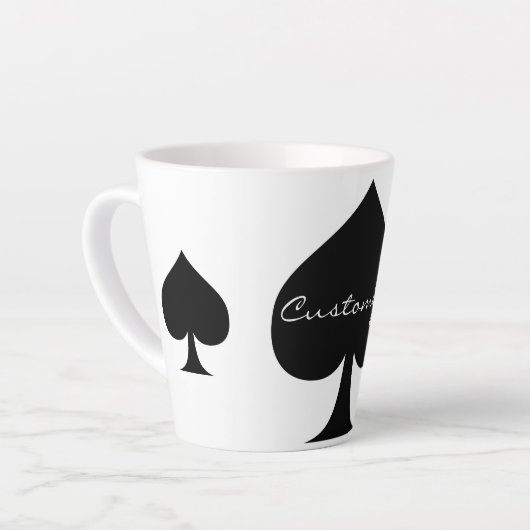 Zwarte koningin van schoppen Thunder_Cove Latte Mok (Linkerhoek)