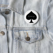 Zwarte koningin van schoppen Thunder_Cove Ronde Button 5,7 Cm (In situ)