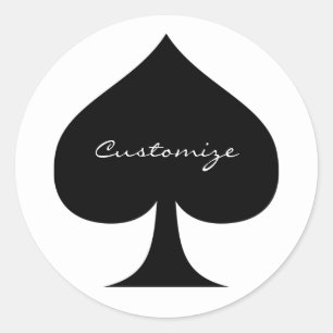 Zwarte koningin van schoppen Thunder_Cove Ronde Sticker