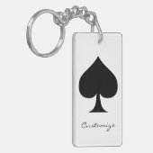 Zwarte koningin van schoppen Thunder_Cove Sleutelhanger (Voorkant Links)