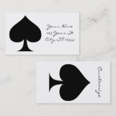 Zwarte koningin van schoppen Thunder_Cove Visitekaartje (Voorkant / Achterkant)