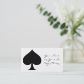 Zwarte koningin van schoppen Thunder_Cove Visitekaartje (Staand voorkant)