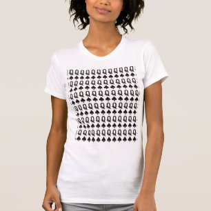 Zwarte koningin van schoppenpatroon t-shirt