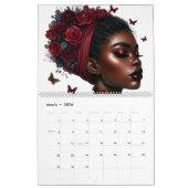 Zwarte koningin vlinder bling melanine sista kalender (Mar 2026)