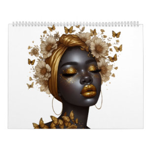 Zwarte koningin vlinder bling melanine sista kalender