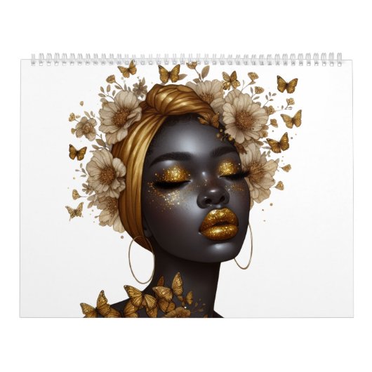 Zwarte koningin vlinder bling melanine sista kalender (Hoes)