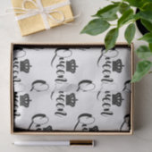 Zwarte Koningin Zwart & Wit Script Type Feestje Tissuepapier (Geschenk)