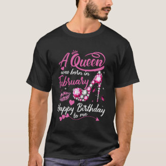 Zwarte koninginnen worden geboren in februari Vrou T-shirt