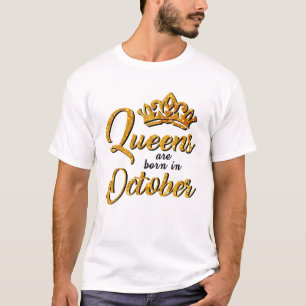 Zwarte koninginnen worden geboren in oktober vrouw t-shirt