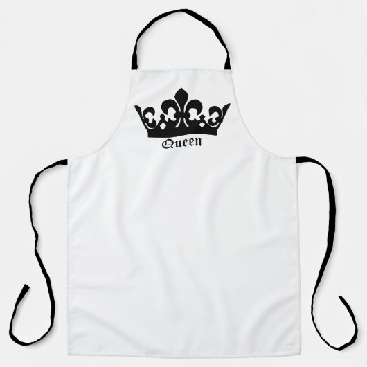 zwarte koninginnenkroon schort (Voorkant)