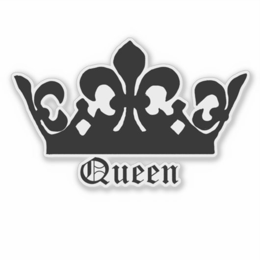 zwarte koninginnenkroon sticker (Voorkant)