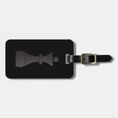 Zwarte koninginnenschaakstuk bagagelabel (Voorkant horizontaal)