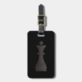 Zwarte koninginnenschaakstuk bagagelabel (Voorkant verticaal)