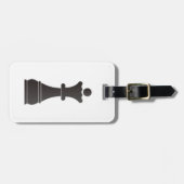 Zwarte koninginnenschaakstuk bagagelabel (Voorkant horizontaal)