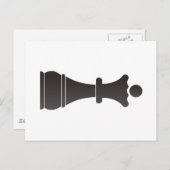 Zwarte koninginnenschaakstuk briefkaart (Voorkant / Achterkant)