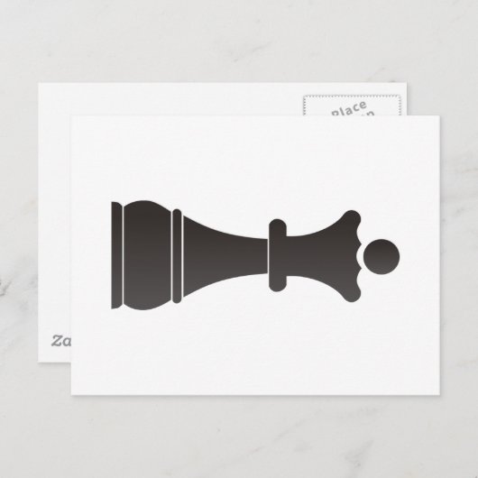 Zwarte koninginnenschaakstuk briefkaart (Voorkant / Achterkant)