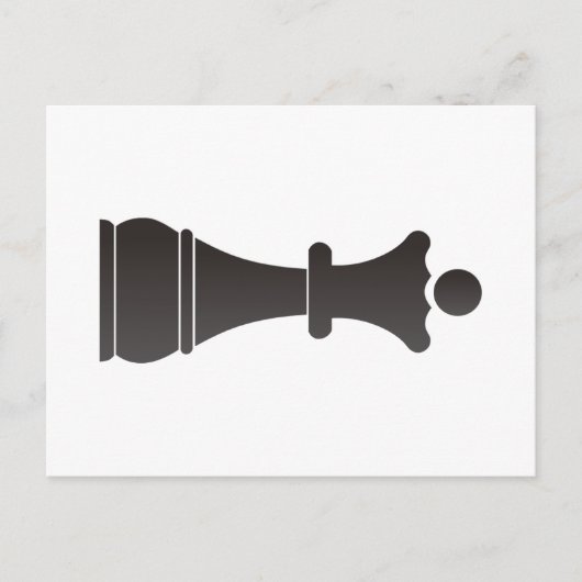 Zwarte koninginnenschaakstuk briefkaart (Voorkant)