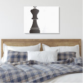 Zwarte koningskoninginnenstukken canvas afdruk (Insitu (Slaapkamer))