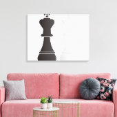 Zwarte koningskoninginnenstukken canvas afdruk (Insitu (Woonkamer))