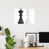 Zwarte koningskoninginnenstukken poster (Thuiskantoor)