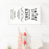 Zwarte Koningskroon en snor Barbershop Spandoek (Insitu)