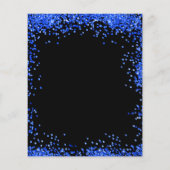 Zwarte koninklijk blauwe budget uitnodiging flyer (Achterkant)