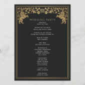 Zwarte Koninklijke Leeuw Middeleeuws Zwaard Weddin Programmakaart (Achterkant)