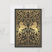 Zwarte Koninklijke Leeuw Middeleeuwse Gouden Bruil Kaart (Achterkant)