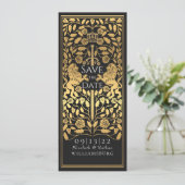 Zwarte Koninklijke Leeuw Middeleeuwse Gouden Bruil Kaart (Staand voorkant)