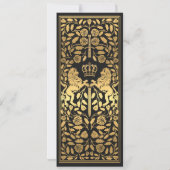 Zwarte Koninklijke Leeuw Middeleeuwse Gouden Bruil Kaart (Achterkant)