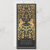 Zwarte Koninklijke Leeuw Middeleeuwse Gouden Bruil Kaart (Voorkant)