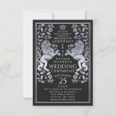 Zwarte Koninklijke Leeuw Middeleeuwse Zilveren Bru Kaart (Voorkant)