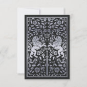 Zwarte Koninklijke Leeuw Middeleeuwse Zilveren Bru Kaart (Achterkant)